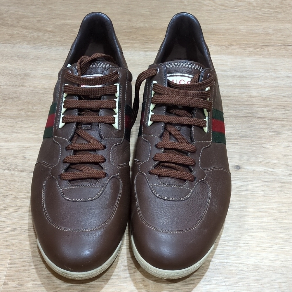 Gucci Lace-Up Sneakers With Signature Web
